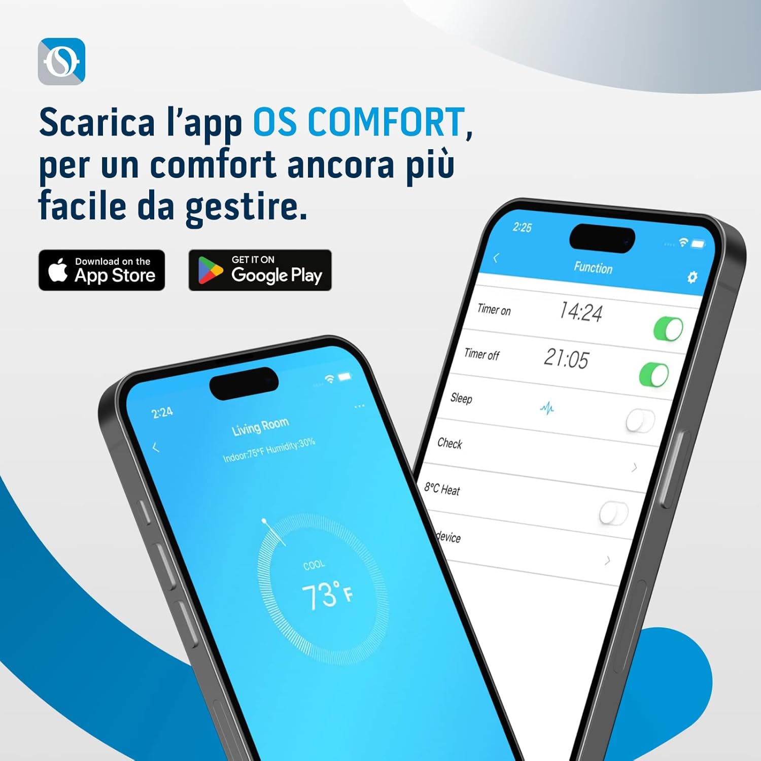 Olimpia Splendid, Dolceclima 14 HP Wifi, Climatizzatore portatile 14.000 BTU/h, classe A, potenza 3,5 kW, funzioni di raffreddamento, deumidificazione e ventilazione, Wifi integrato