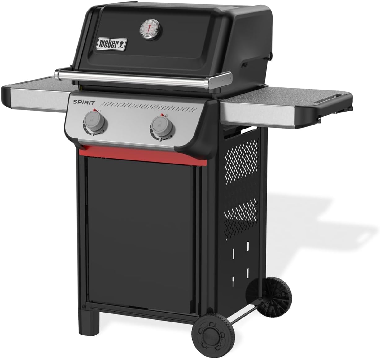 Weber Spirit E-410/4 Burner Gas Grill, Snap-Jet Ignition, Heavy Duty Wheels & Heating Grill, 51 x 46 cm Area Fits Weber Works Side Rails, Black/Silver