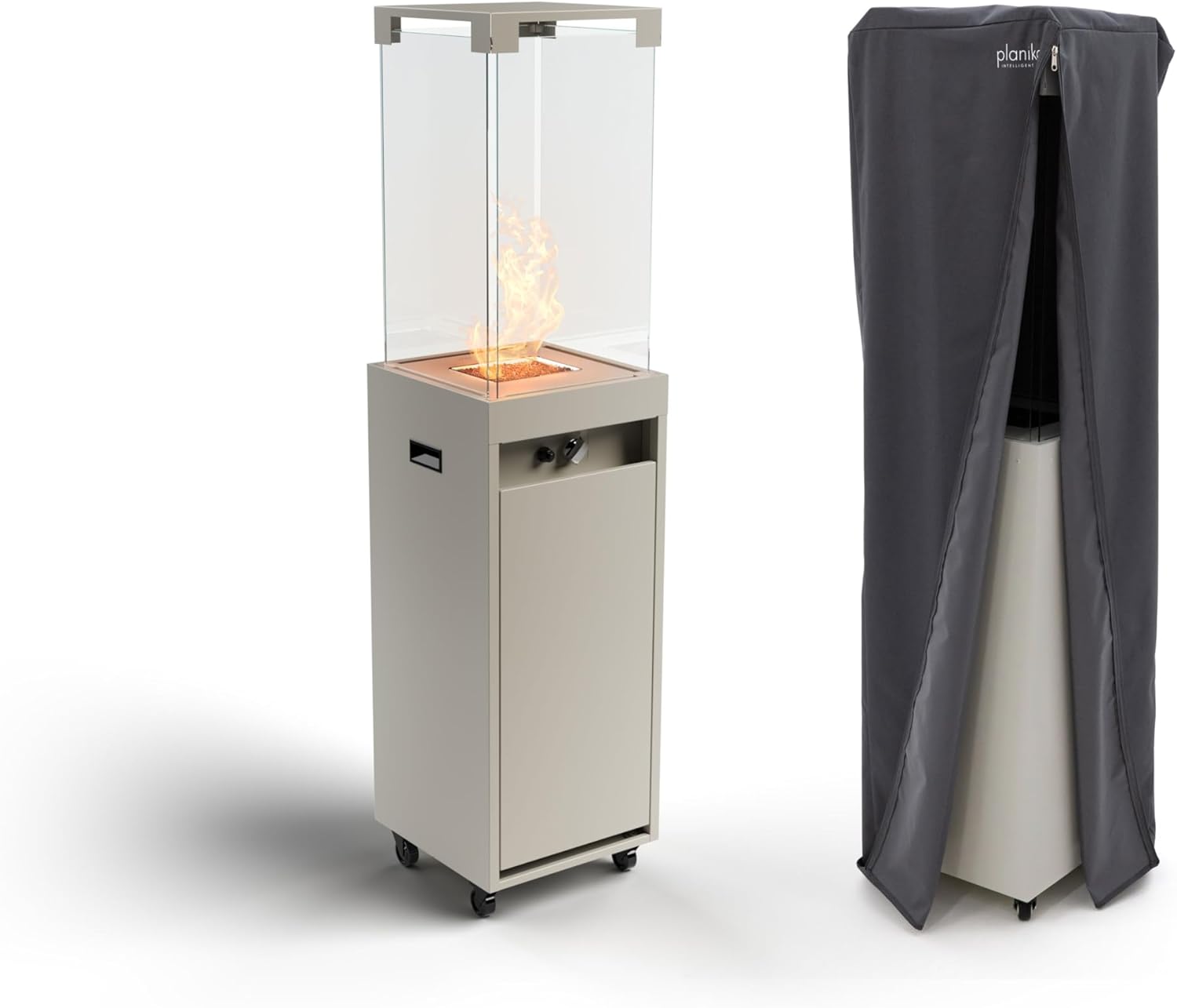 Planika Faro Patio Gas Heater Black Portable Standalone Decorative Propane Heater for Your Garden and Patio