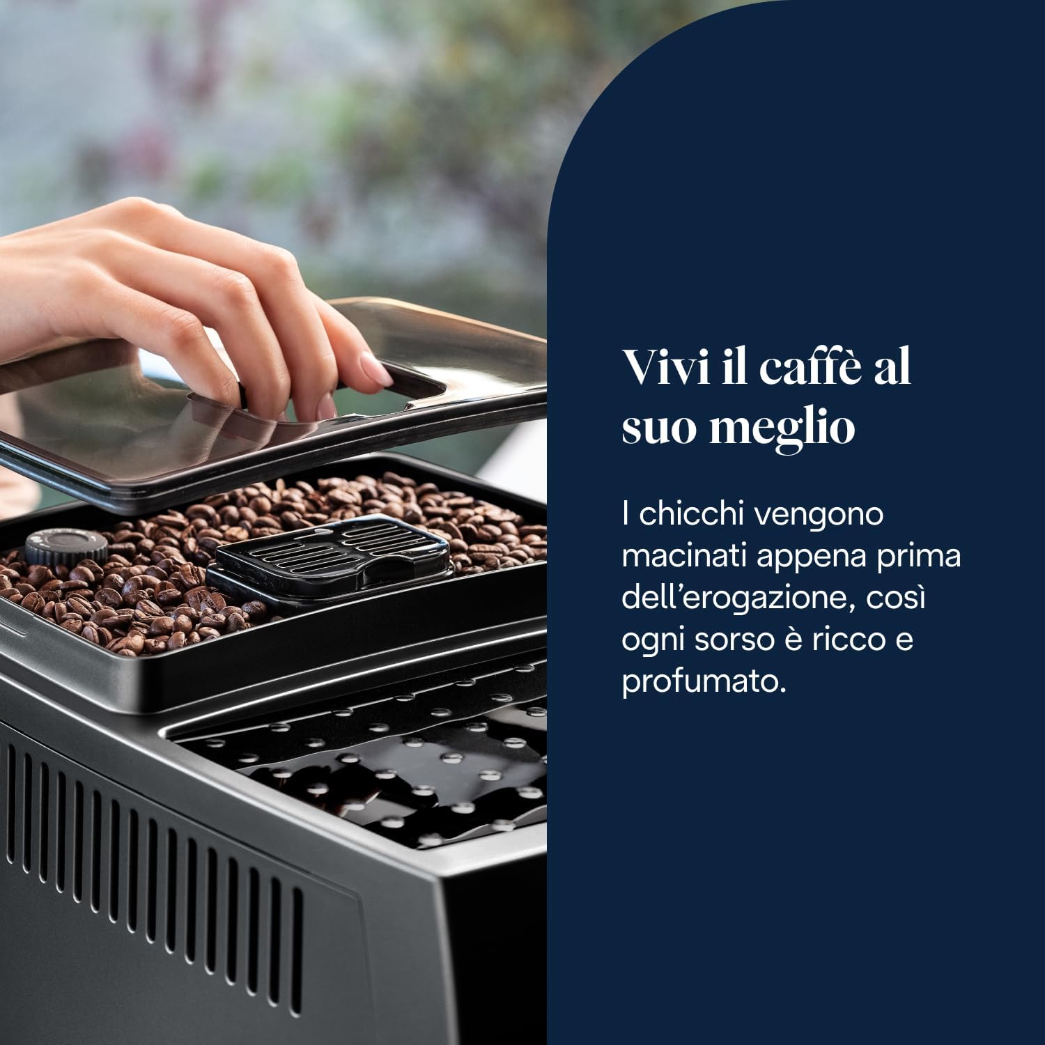 De'Longhi Perfetto Magnifica S ECAM11.112.B Macchina da caffè automatica per espresso e cappuccino, in chicchi o in polvere, con pulsanti di selezione diretta e spegnimento automatico, nera