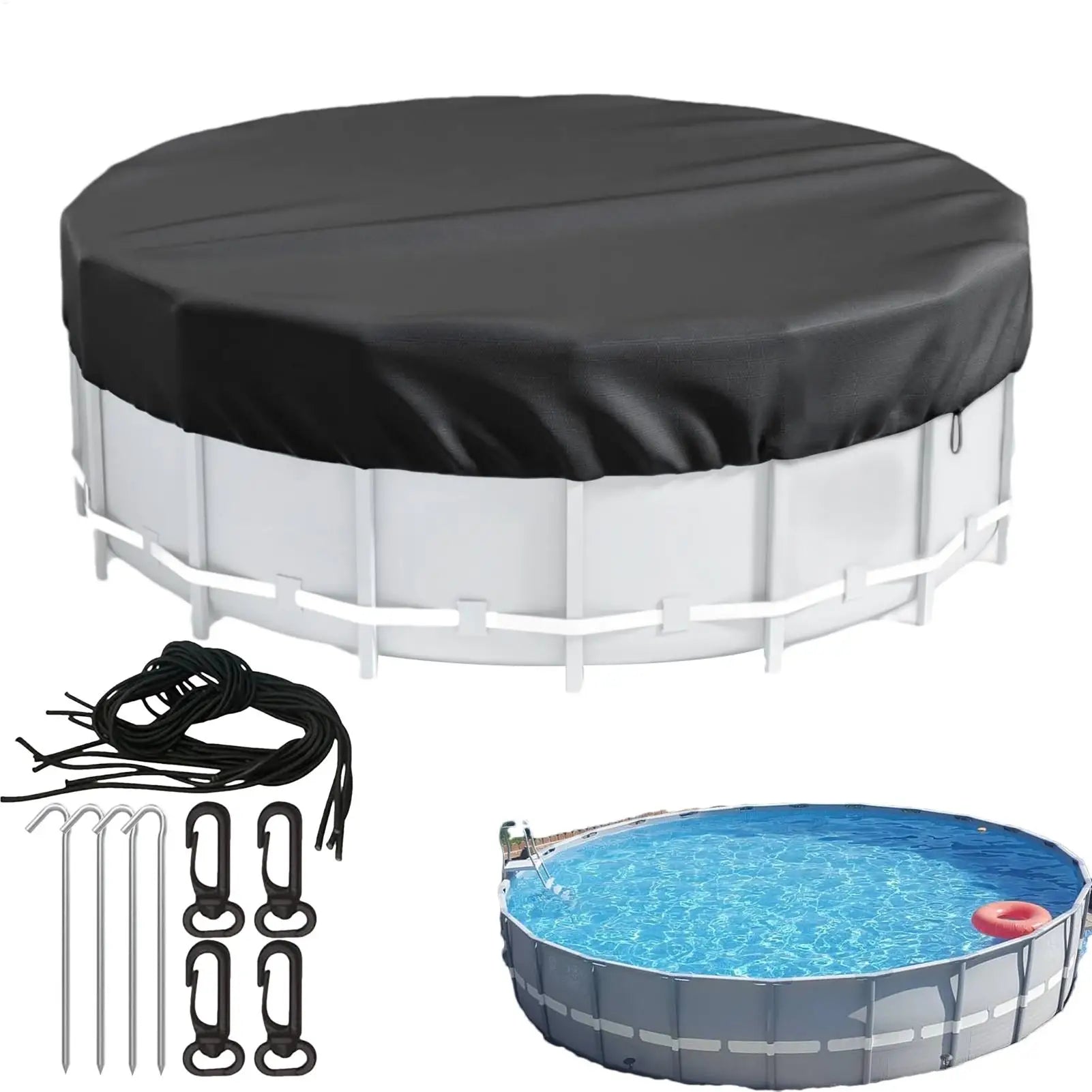 Telo di Copertura per Piscina Rotonda 244 cm
